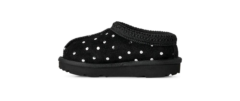 Toddler Metallic Dot Suede Mule - Black