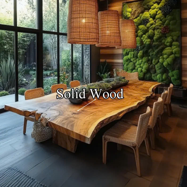 Solid Hardwood Dining Table with Soft Curved Edges, Seats 4 to 12 - view 3