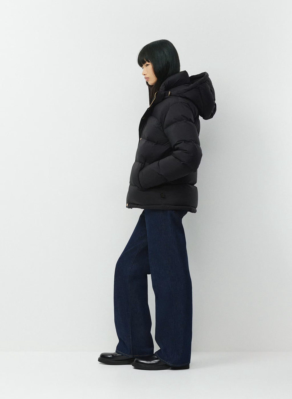 Long Down Puffer Jacket - Blue