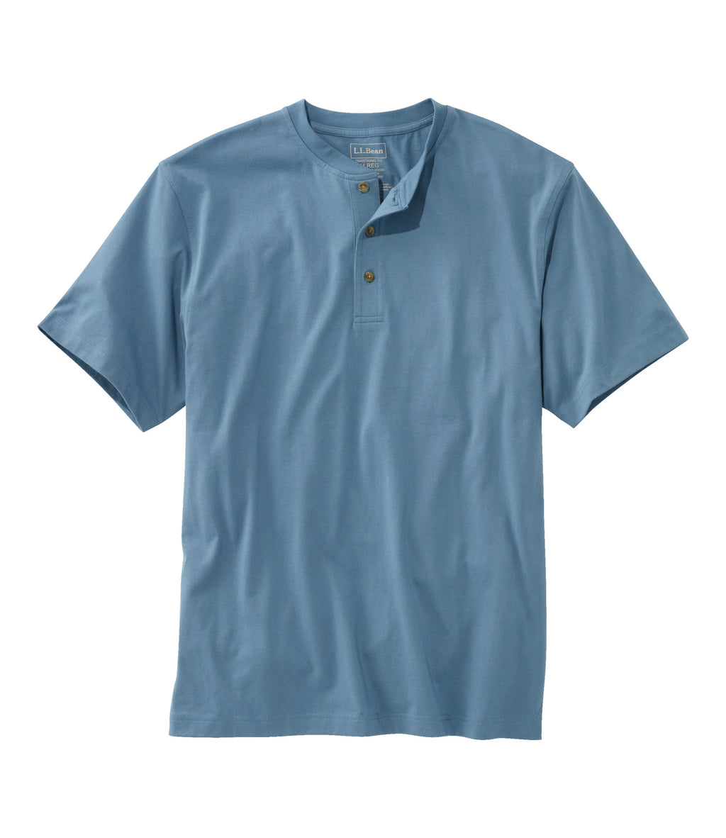 Men's Cotton Henley T-Shirt - Blue
