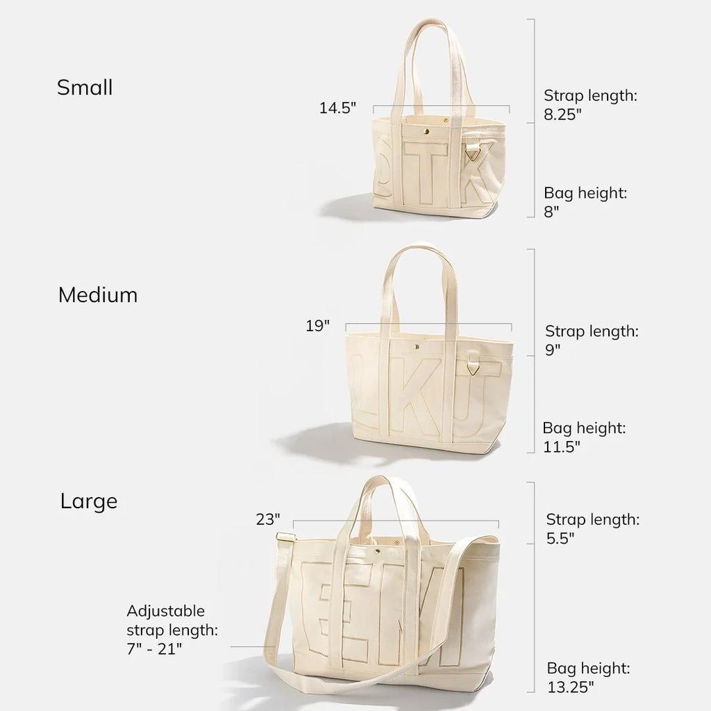 Personalized Striped Canvas Tote - Hibiscus