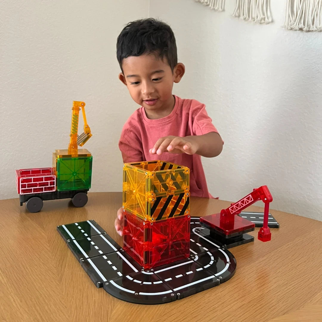 Construction Road Magnetic Building Set - 32 Pieces