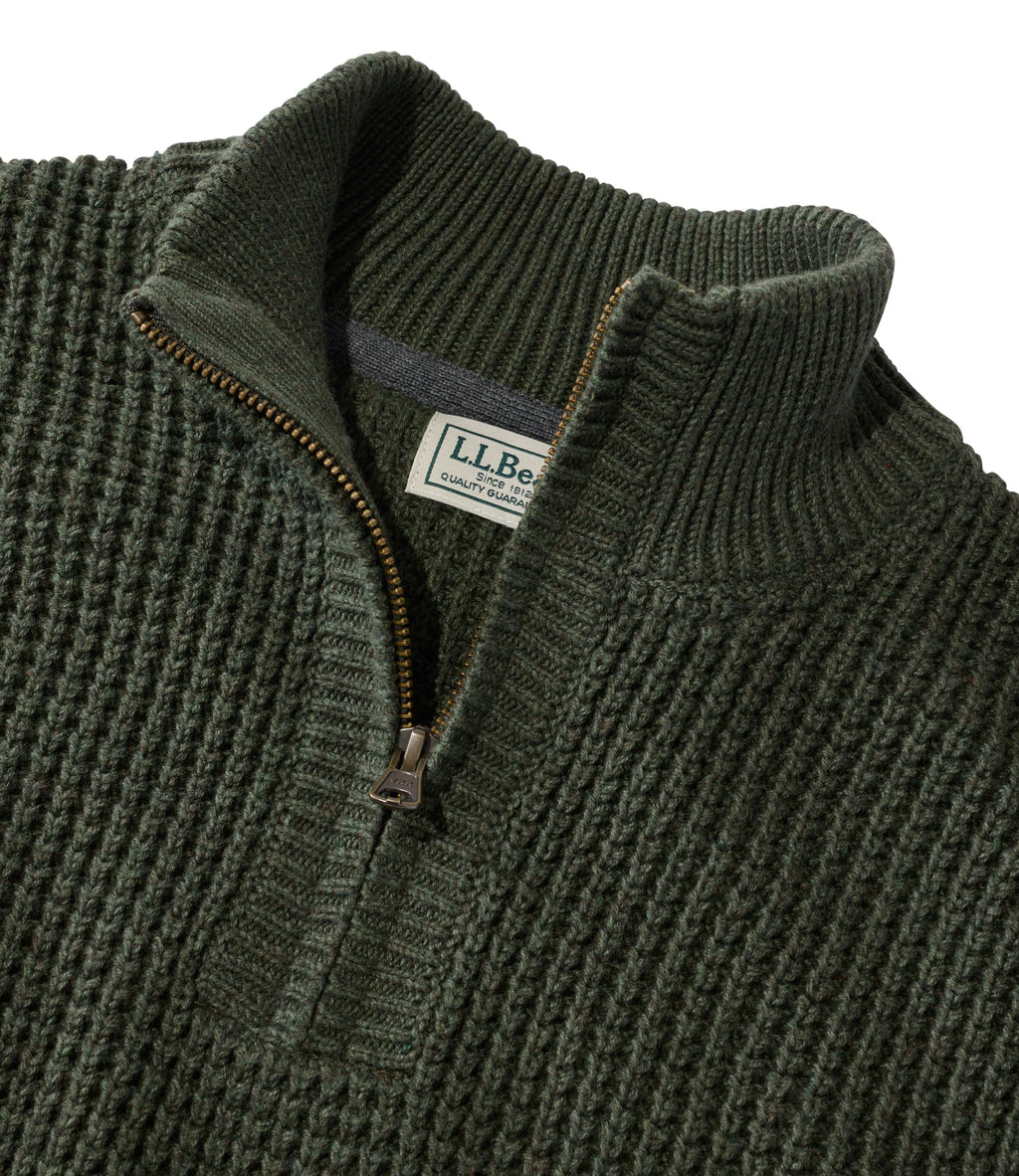 Men's Organic Cotton Waffle Quarter-Zip Sweater