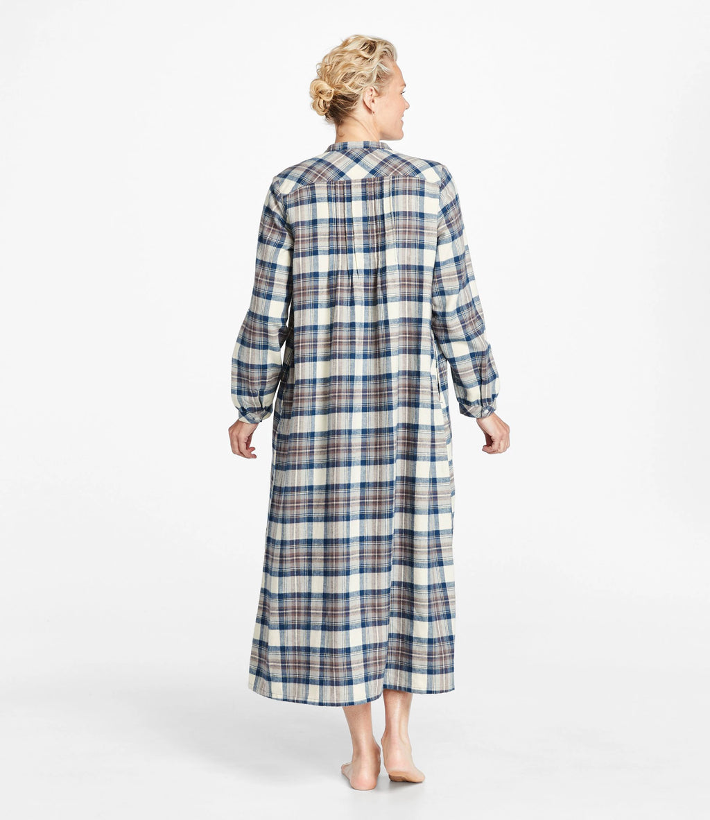 Women's Cotton Flannel Nightgown - Black Watch