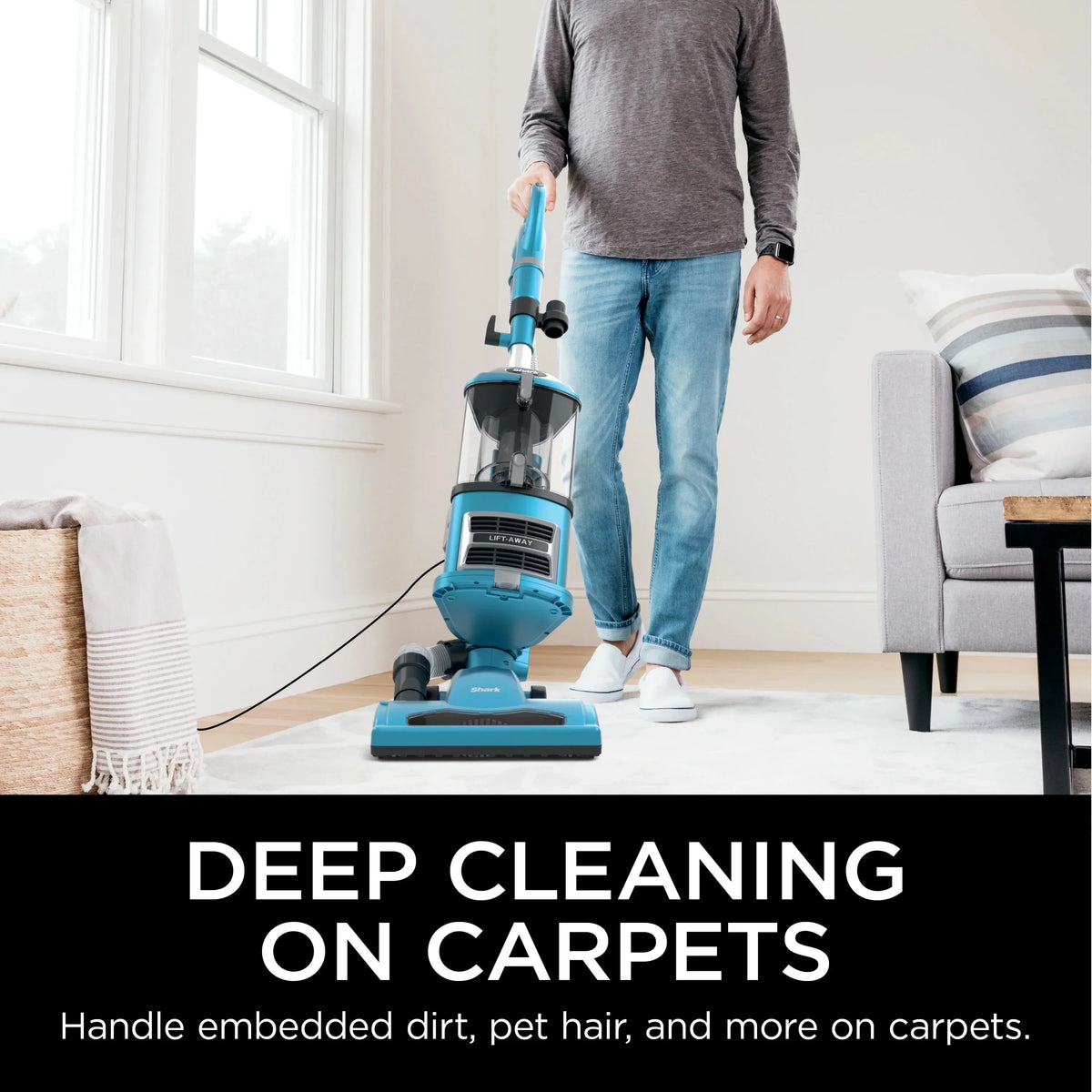 Shark Navigator Lift-Away Upright Vacuum, Bagless, Blue - NV380