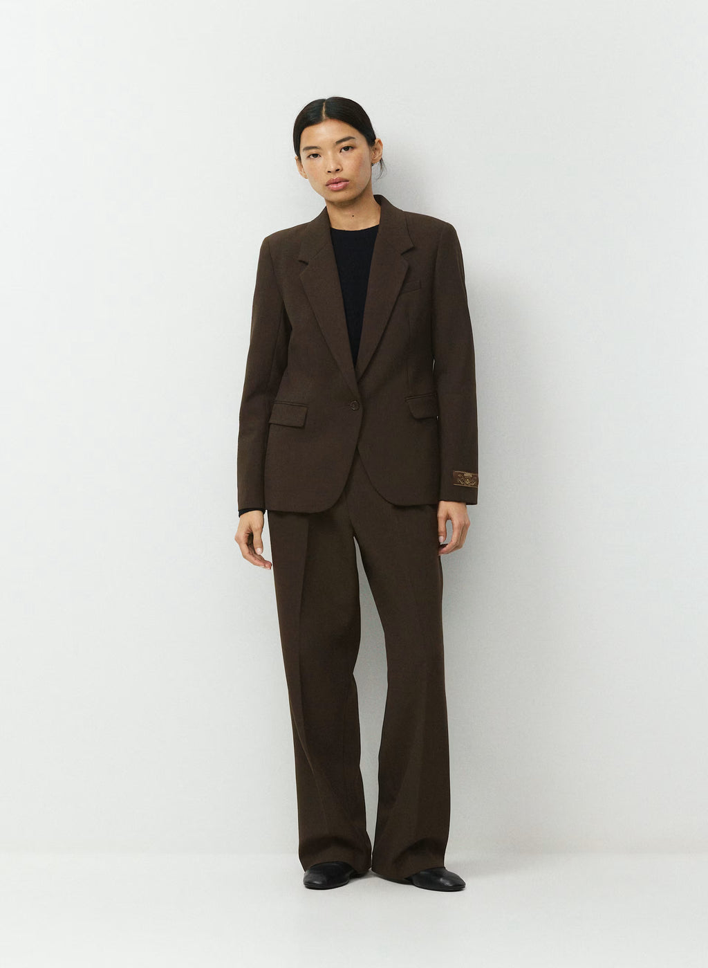 Single-Breasted Stretch Blazer - Check