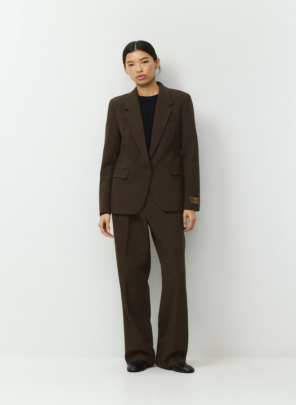 Single-Breasted Stretch Blazer - Check