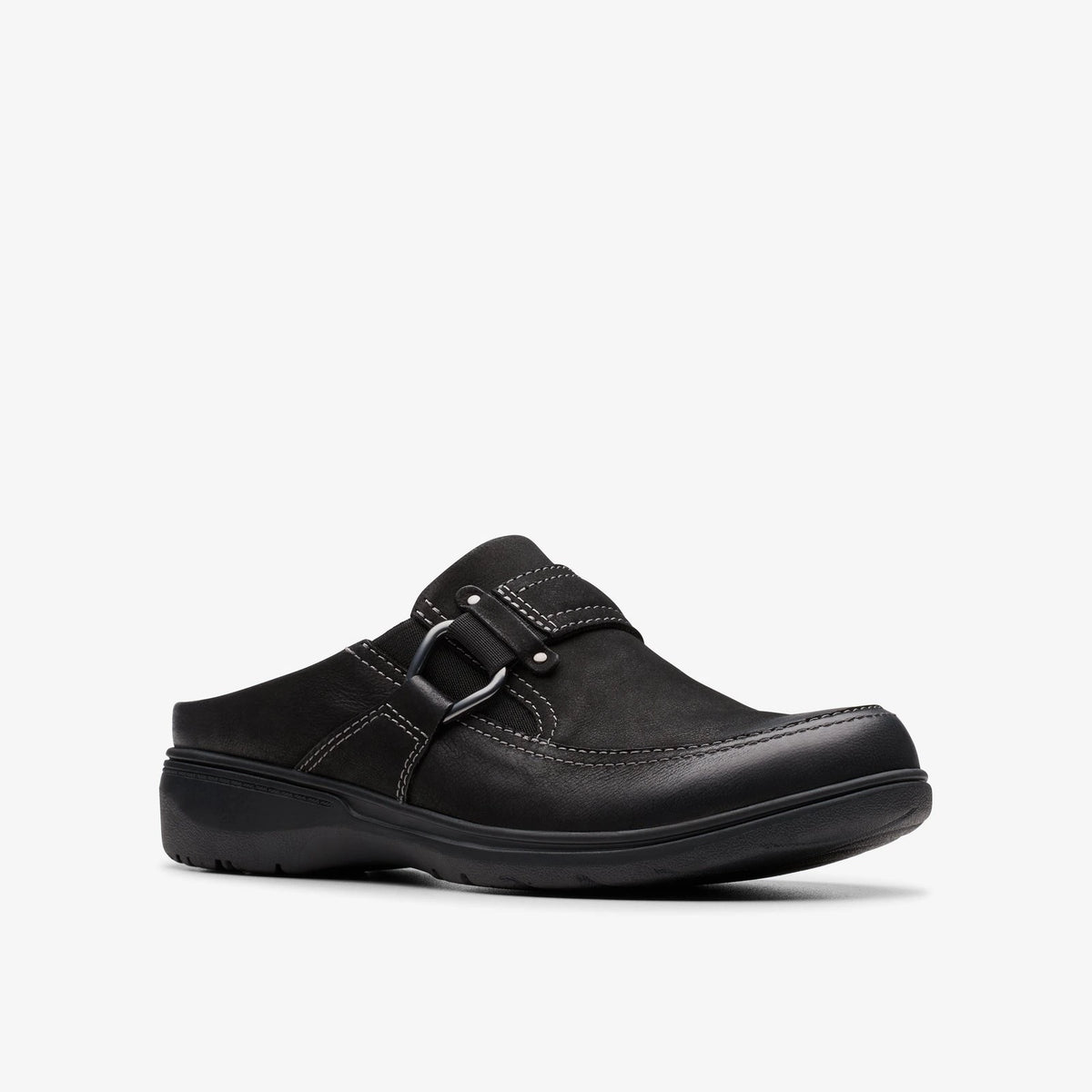 Nubuck Slip-On Mule - Black