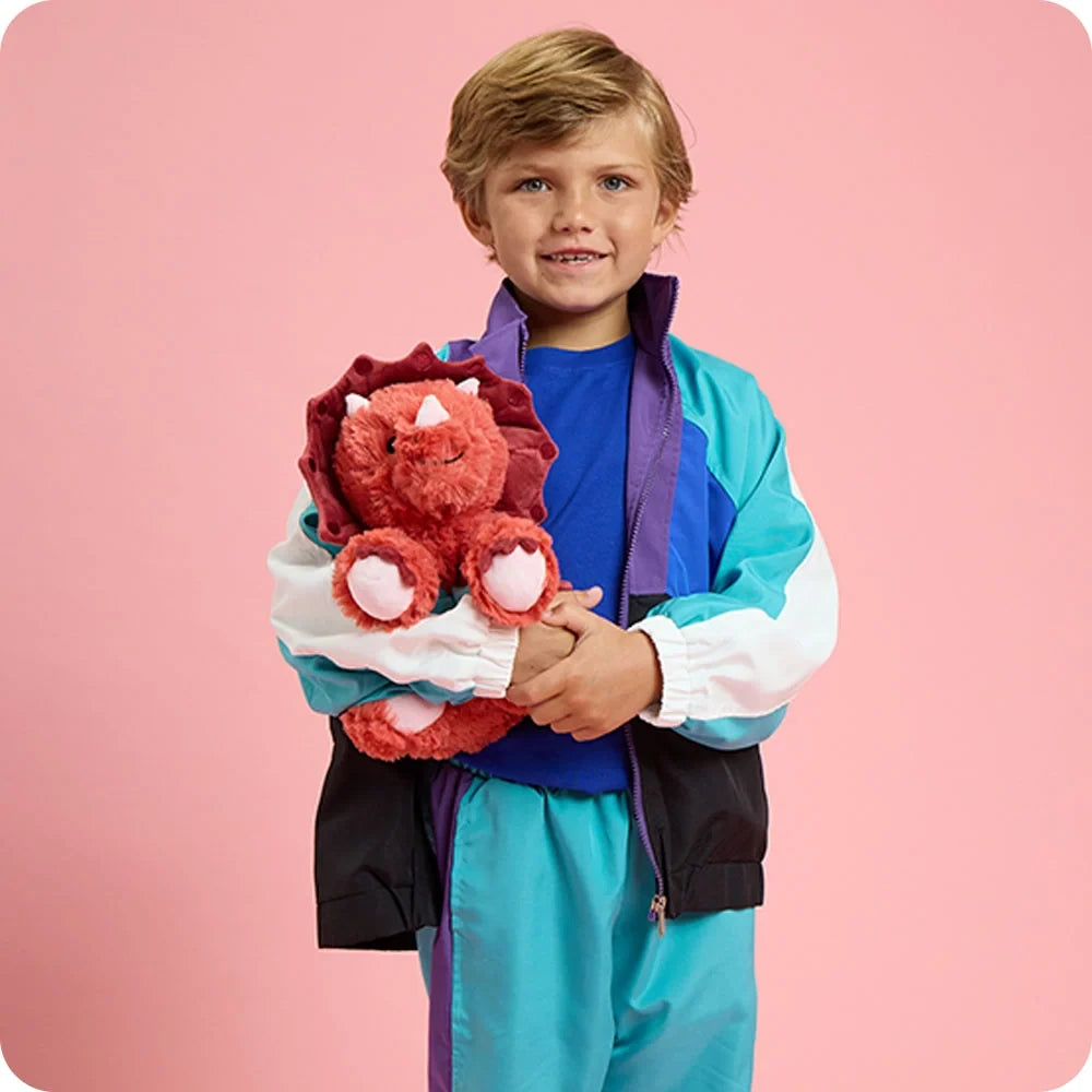 Red Triceratops Microwavable Plush