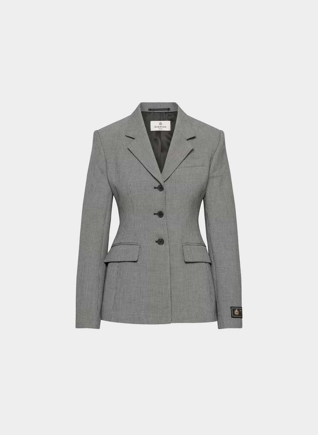 Single-Breasted Stretch Blazer - Brown Check