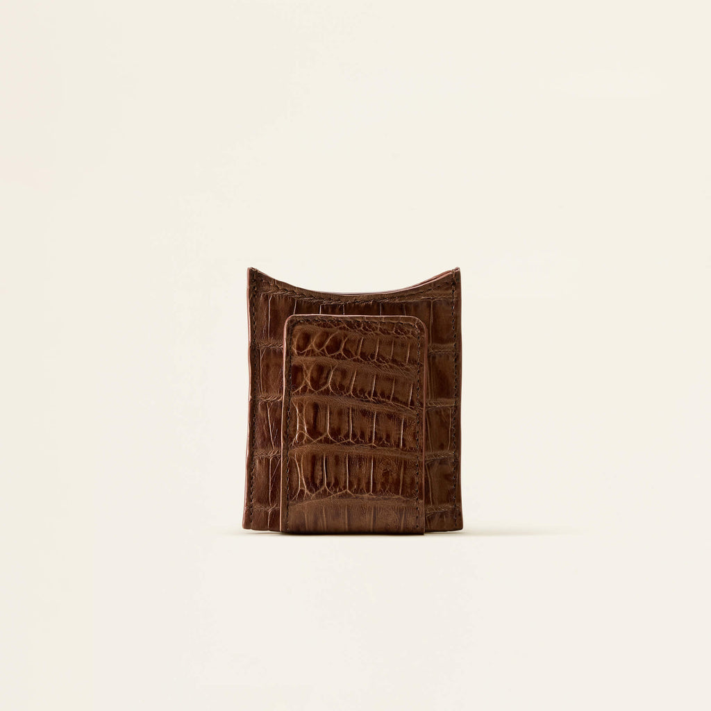 Caiman Belly Leather Money Clip - Natural