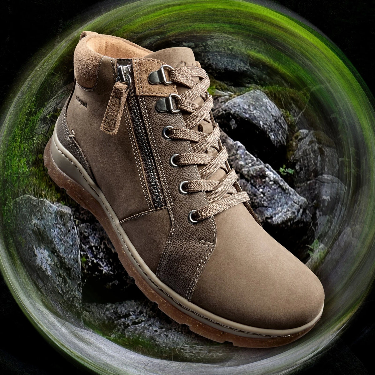 Waterproof Nubuck Trainer Boot - Dark Sand