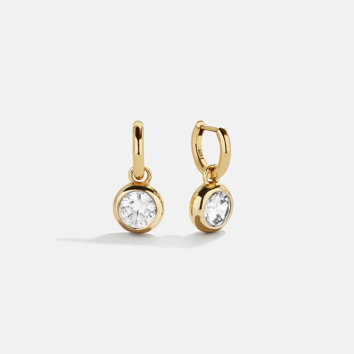 Gold-Plated Crystal Drop Earrings