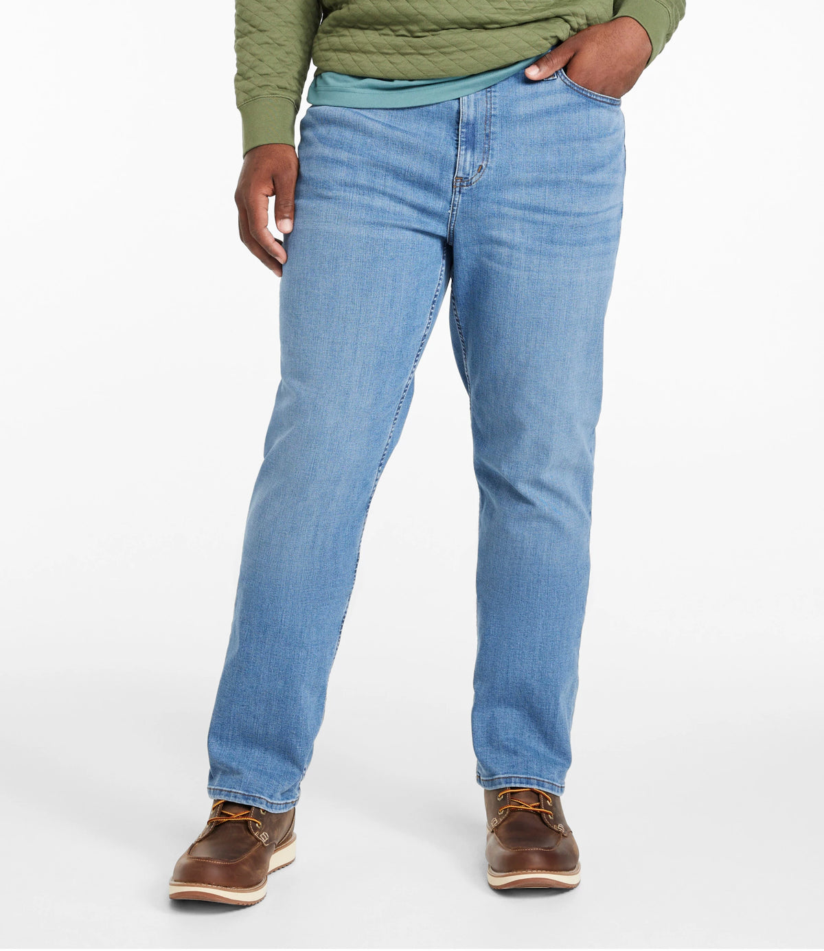 Men's Stretch Straight-Leg Jeans - Tan
