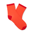 Semi-Sheer Quarter Socks - Red Saffron