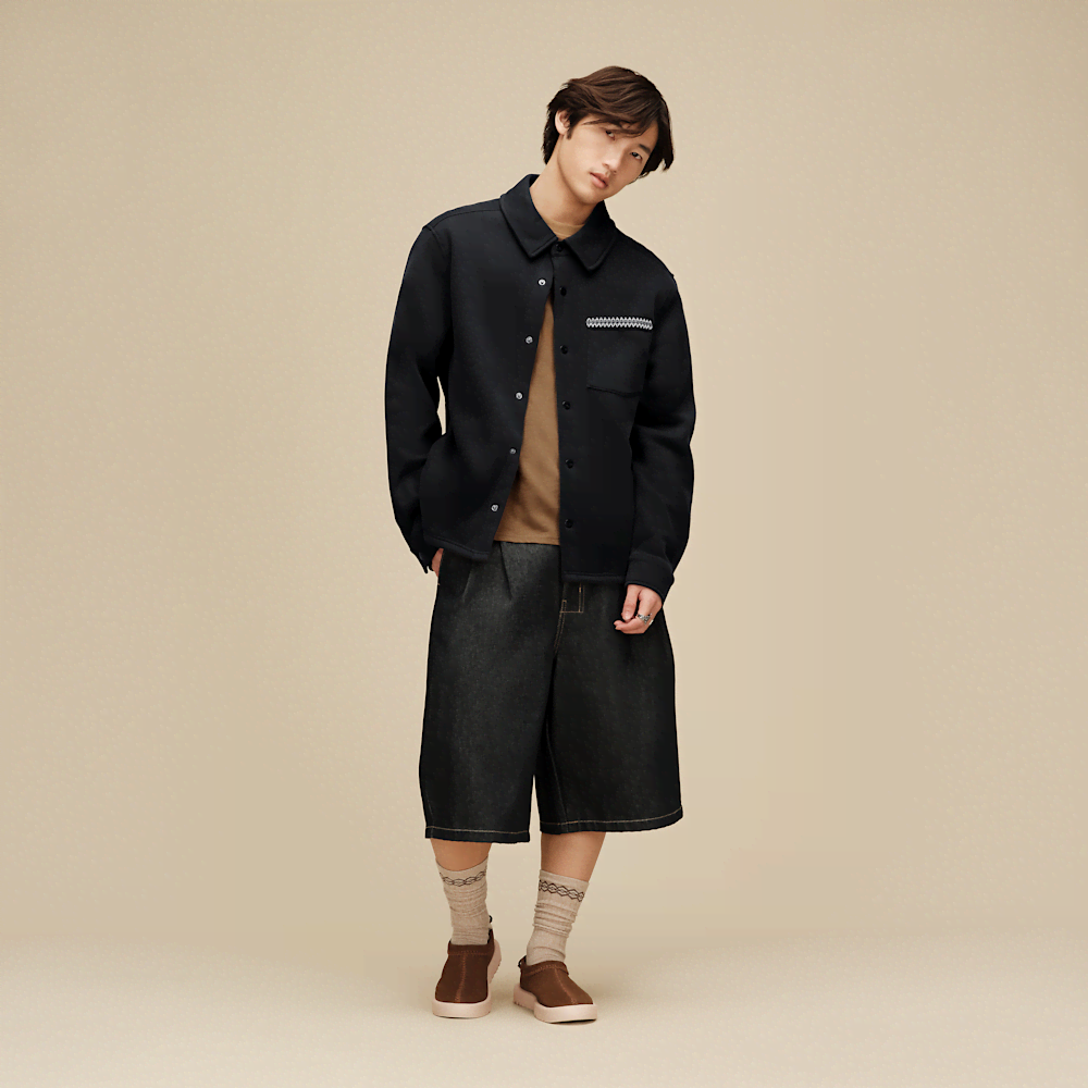 Men's Relaxed Button-Up Shirt Jacket - Heather