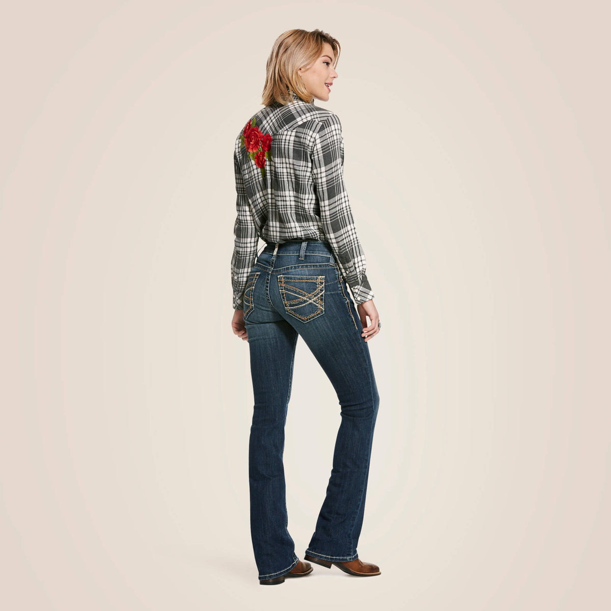 Women's Mid-Rise Stretch Bootcut Jeans - Blue