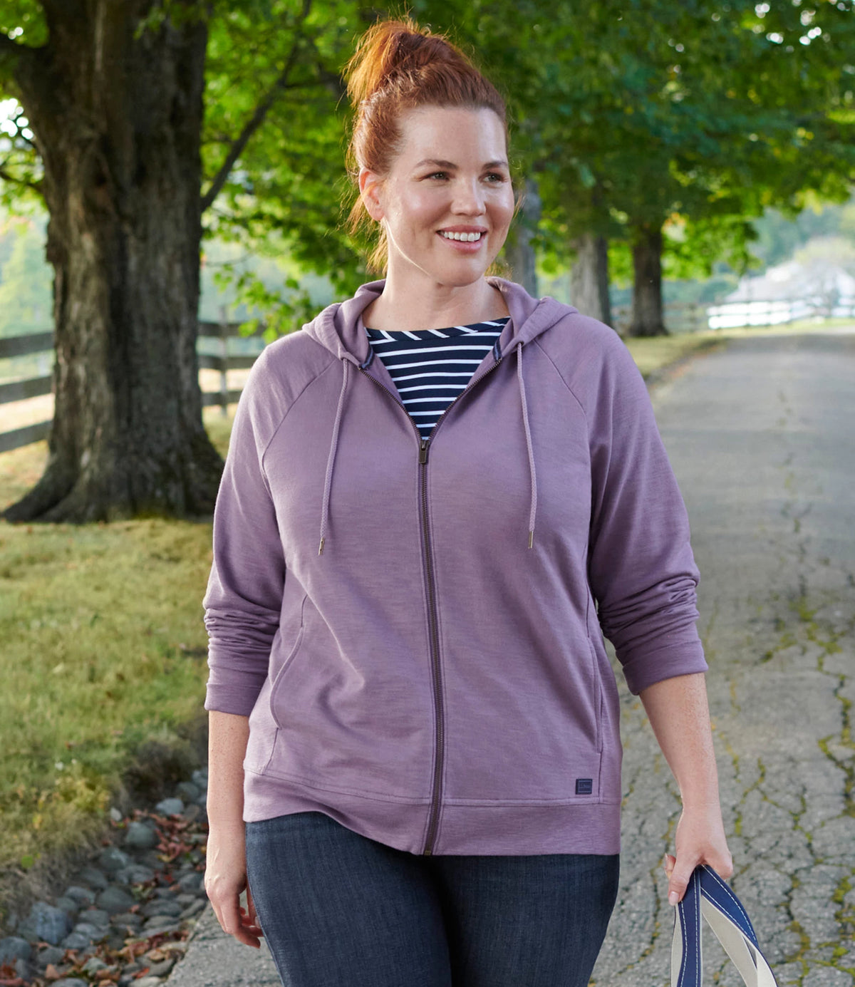 Women's French Terry Full-Zip Hoodie - White