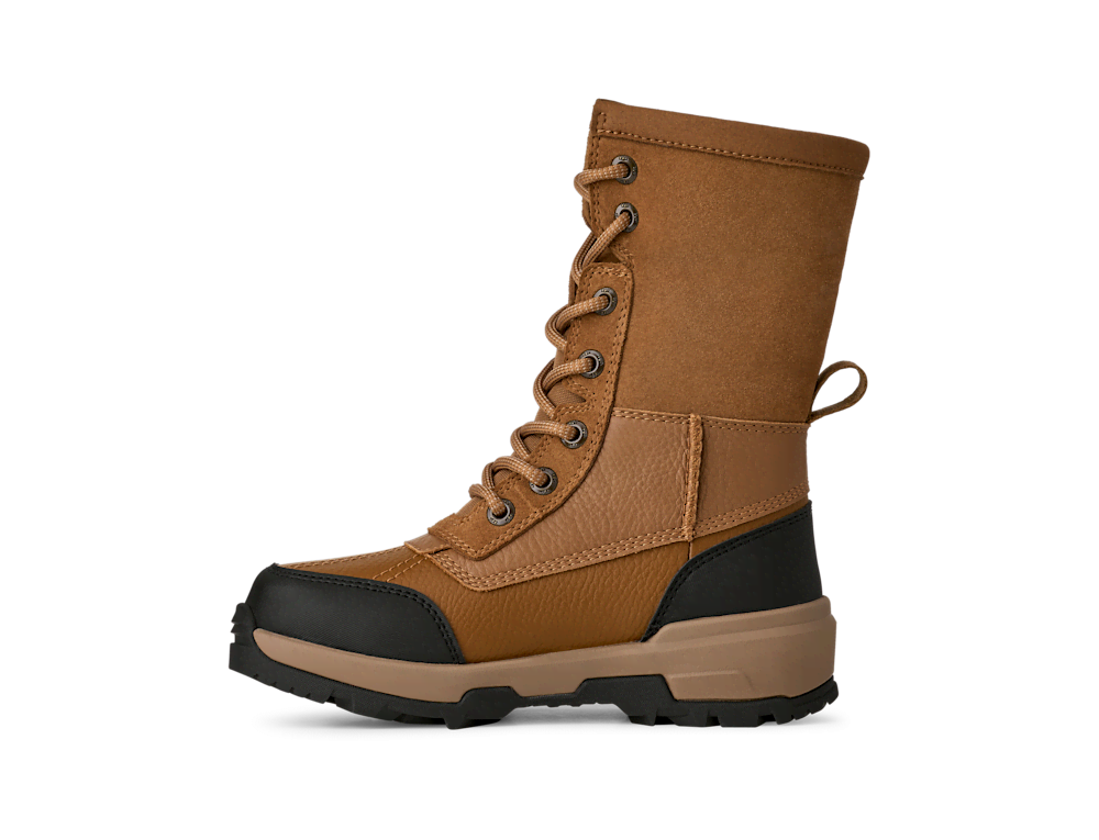 Kids' Waterproof Leather And Suede Winter Boot - Chestnut