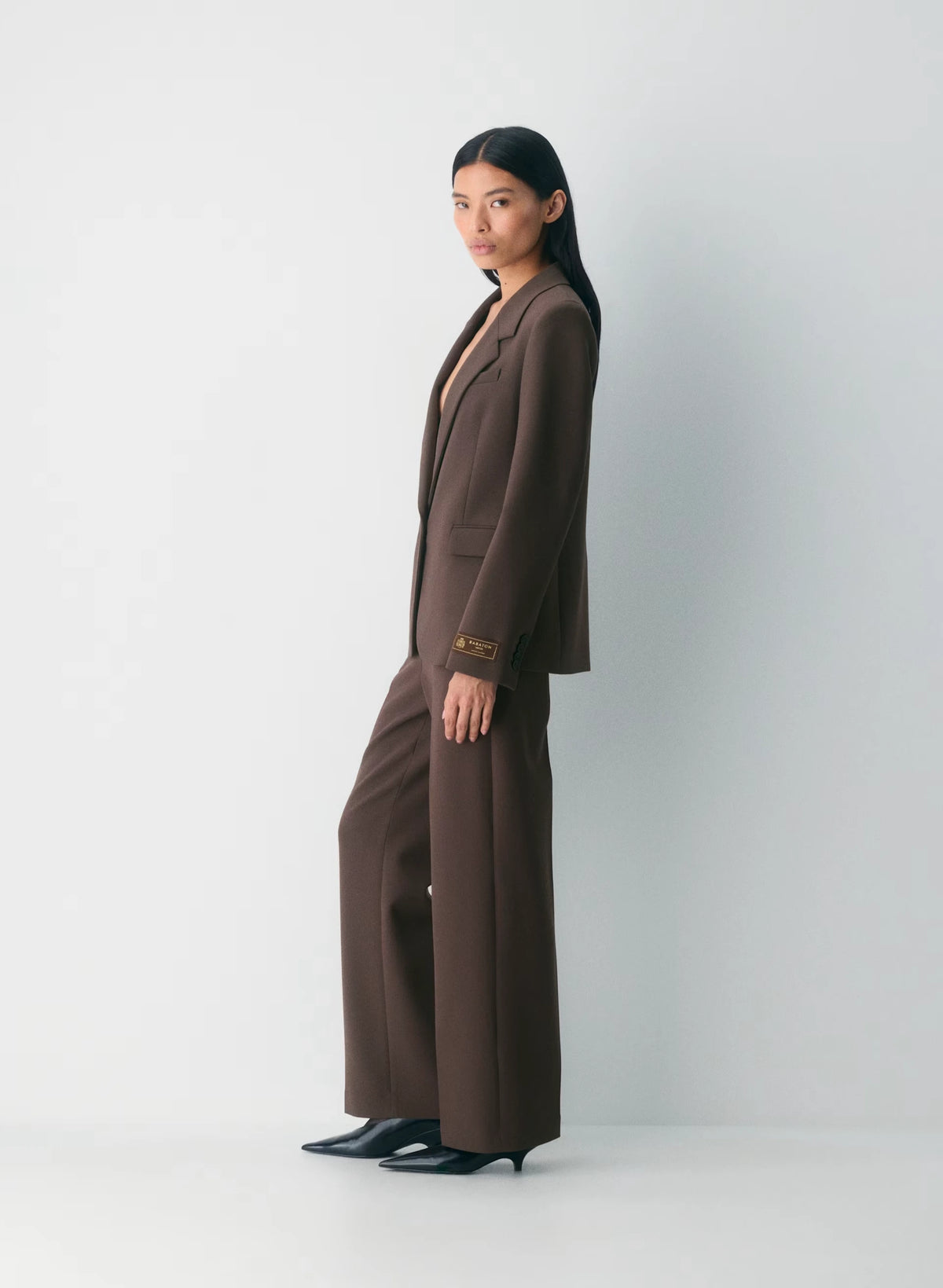 Single-Breasted Stretch Blazer - Check