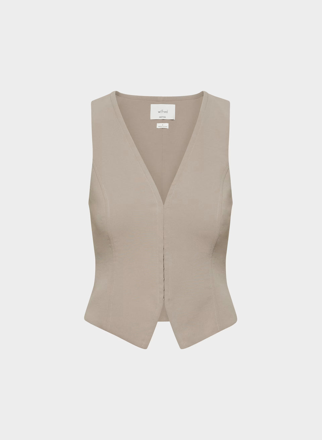 Lined Tailored Suit Vest - Olive
