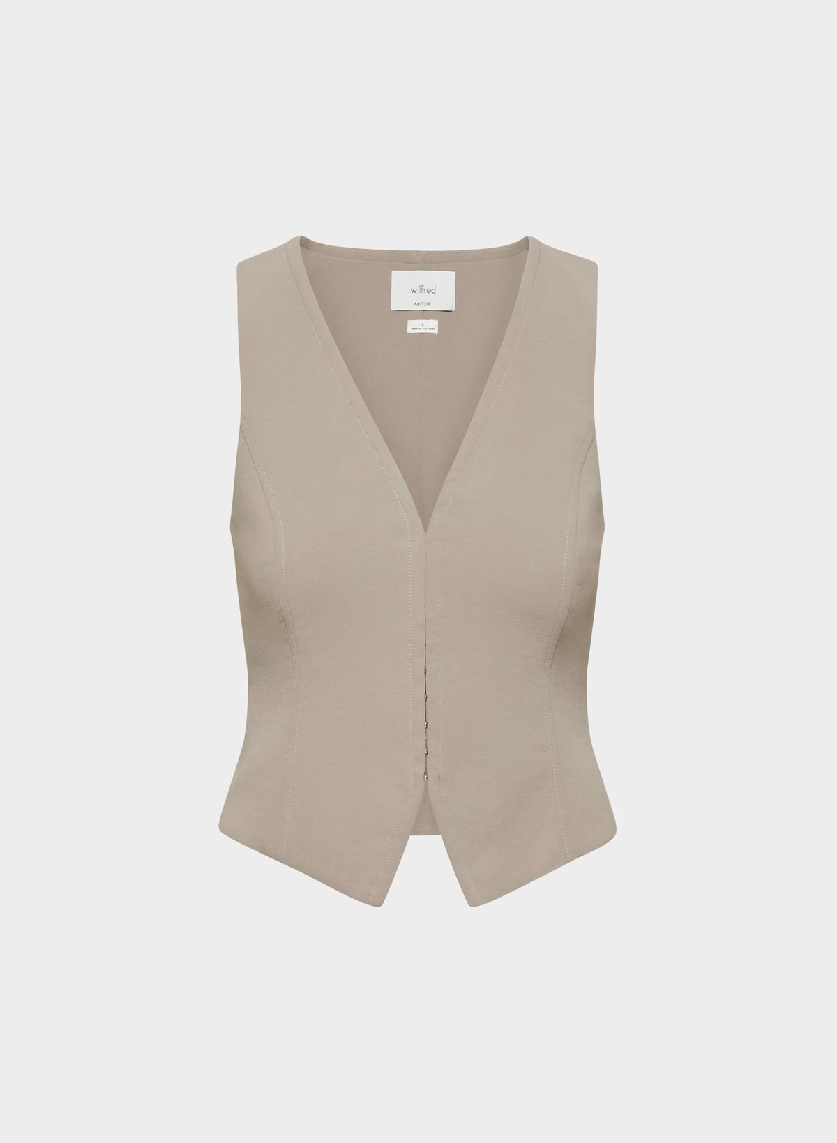 Lined Tailored Suit Vest - Olive