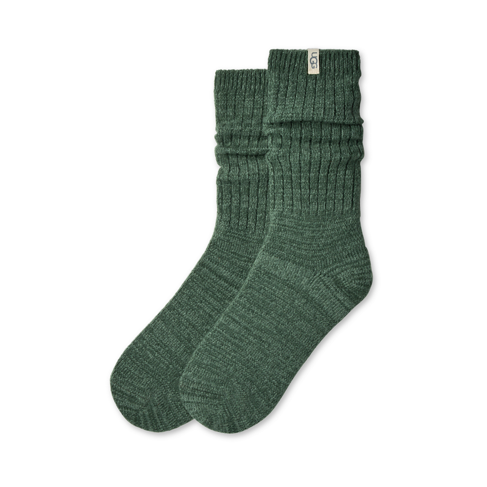 Women's Rib Knit Slouchy Crew Socks - Sand