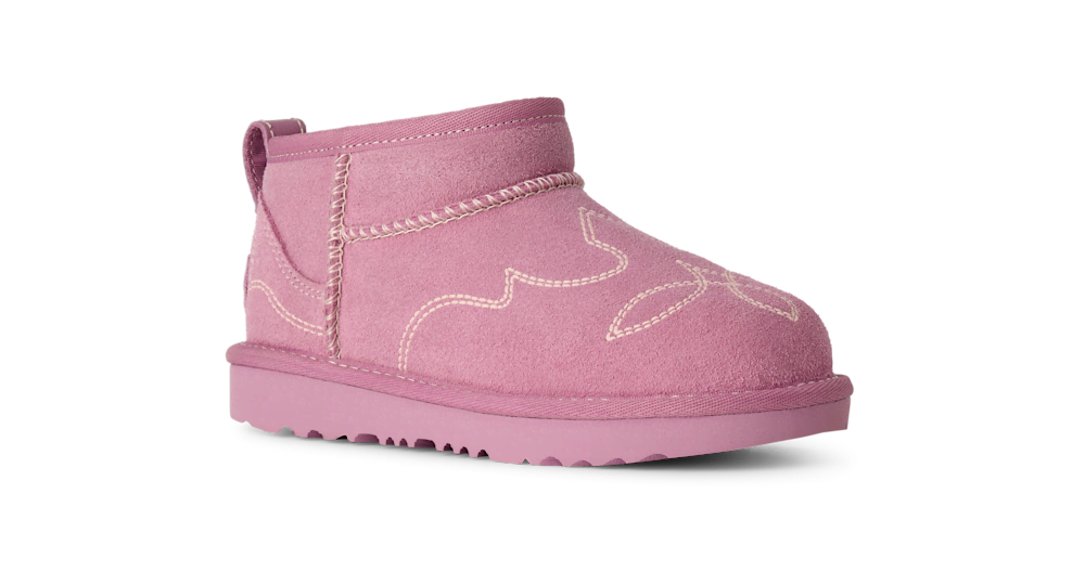 Kids' Suede Western-Inspired Short Boots - Chestnut