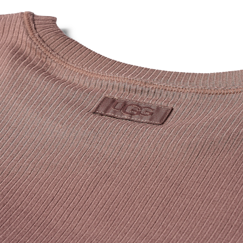 Women's Fitted Long Sleeve Rib Tee - Brown