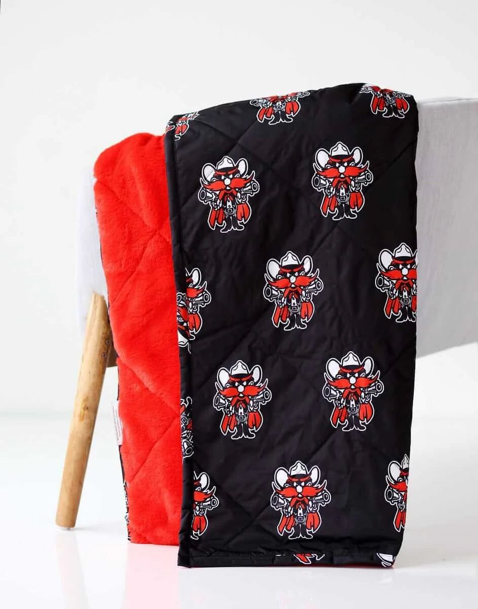 Hooded Outdoor Stadium Blanket - Black Red