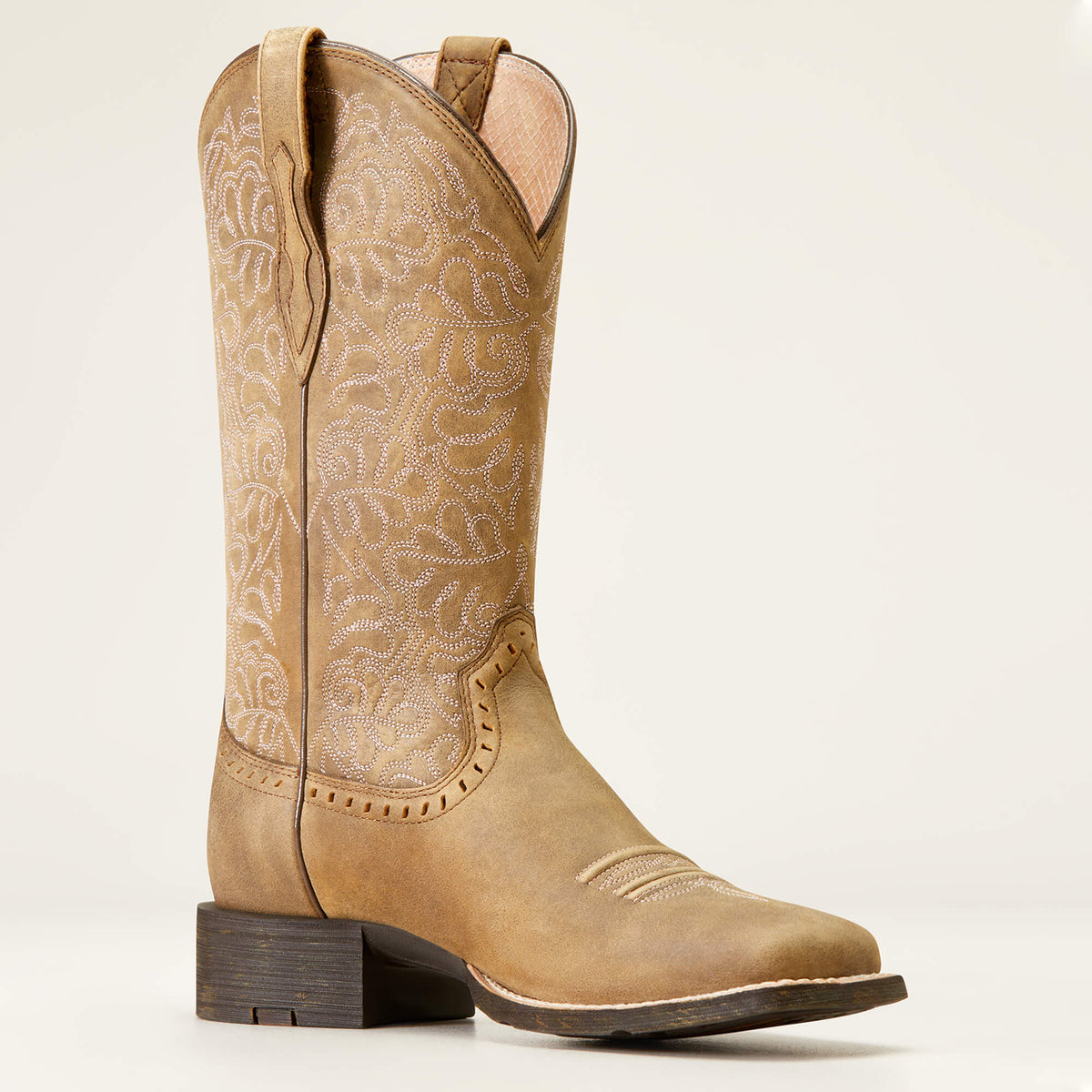 Women's Wide Square Toe Western Boots - Brown