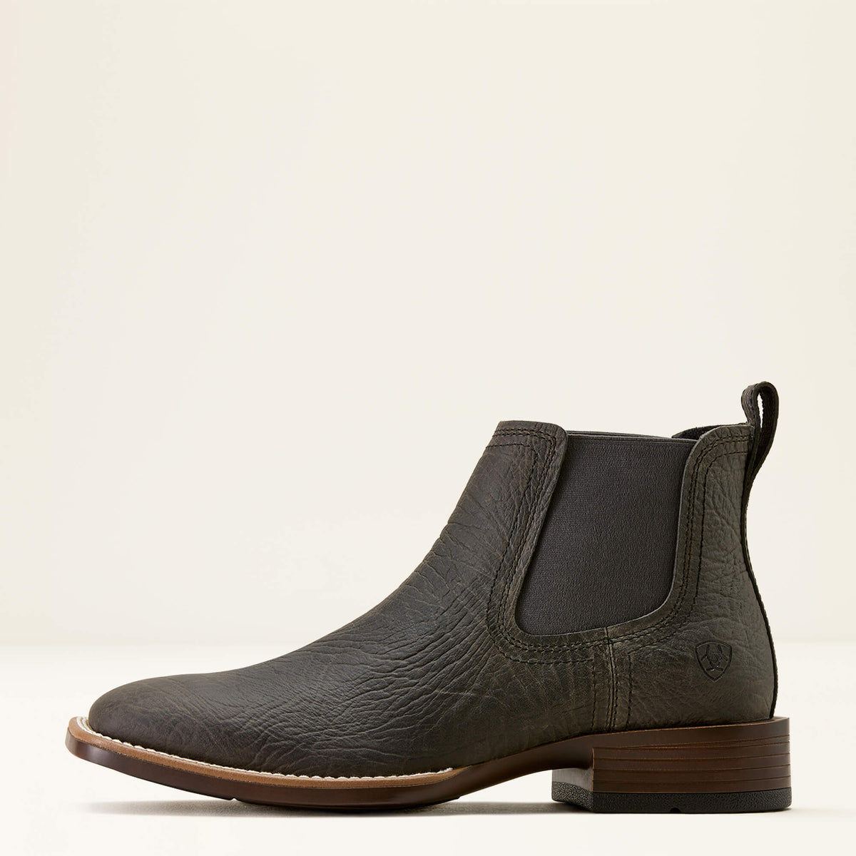 Men's Suede Wide Square Toe Chelsea Boots - Navy