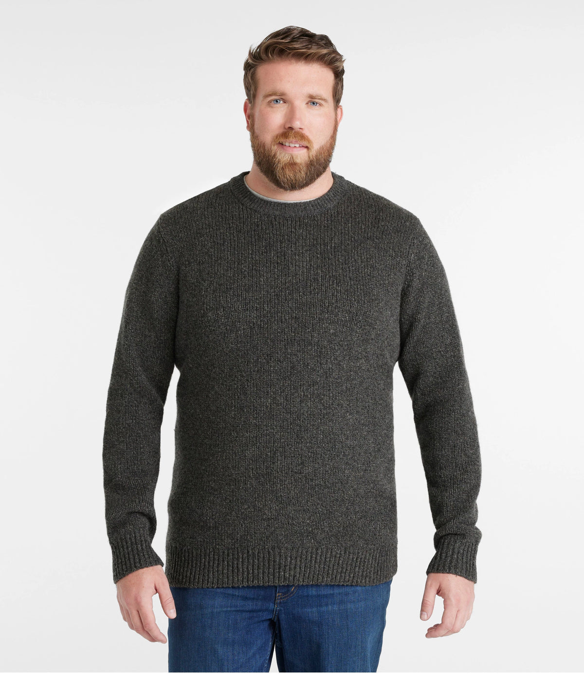 Men's Lambswool Crewneck Sweater - Rosewood