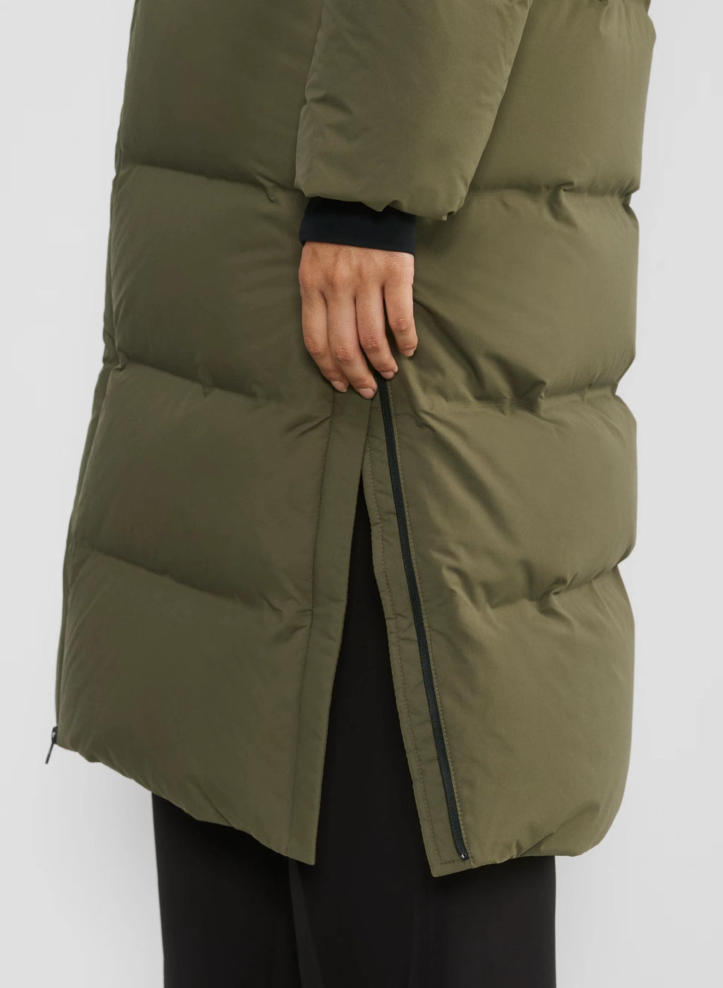 Waterproof Long Down Puffer Coat - Gray