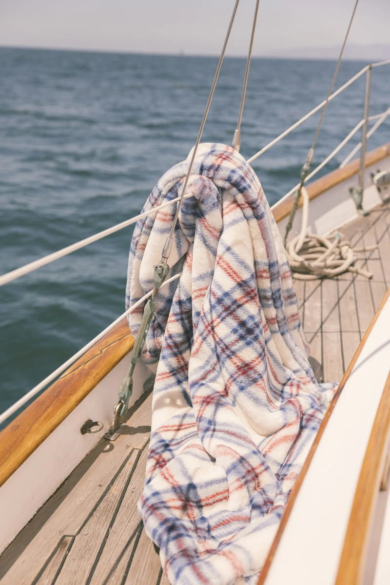 Plush Blanket - Red Blue Plaid