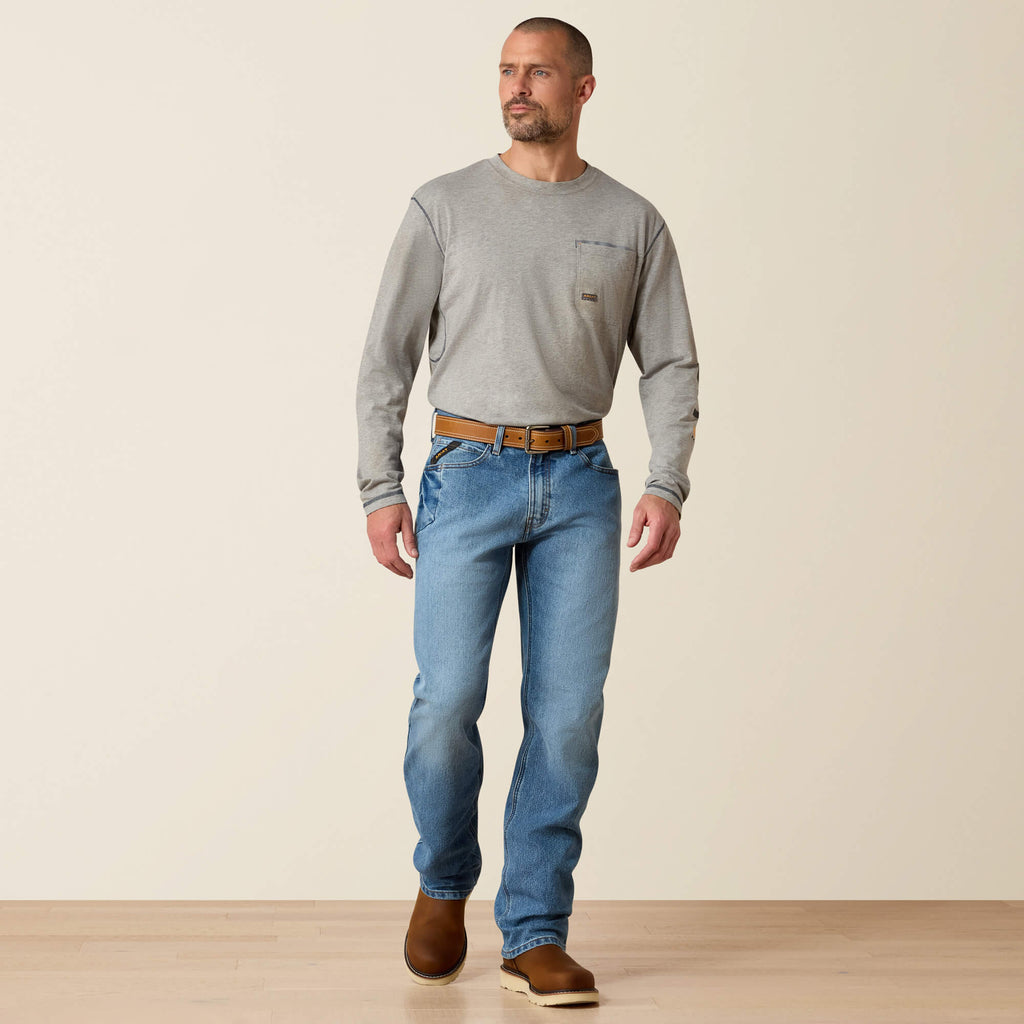 Men's Relaxed Stretch Boot Cut Work Jeans