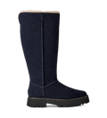 Women's Suede Platform Tall Boot - Blue