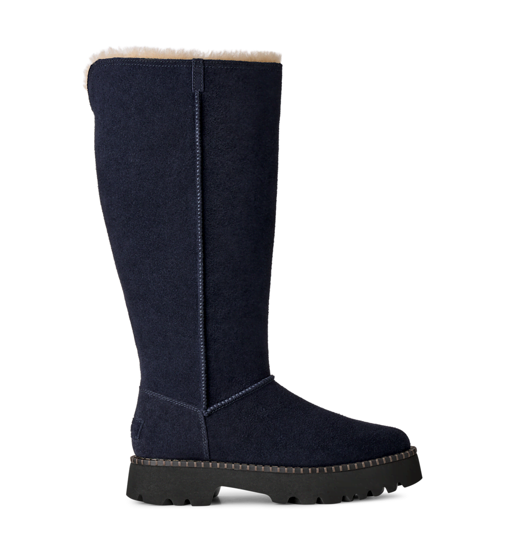 Women's Suede Platform Tall Boot - Blue