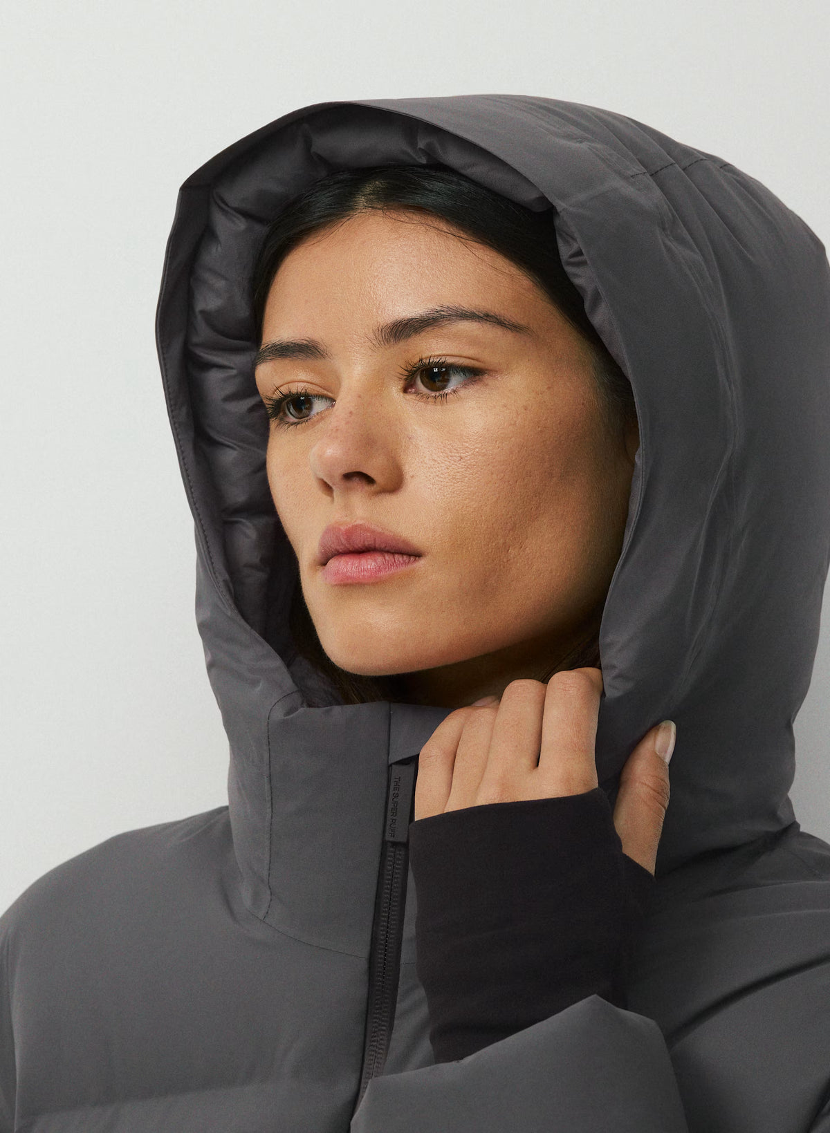 Waterproof Long Down Puffer Coat - Gray