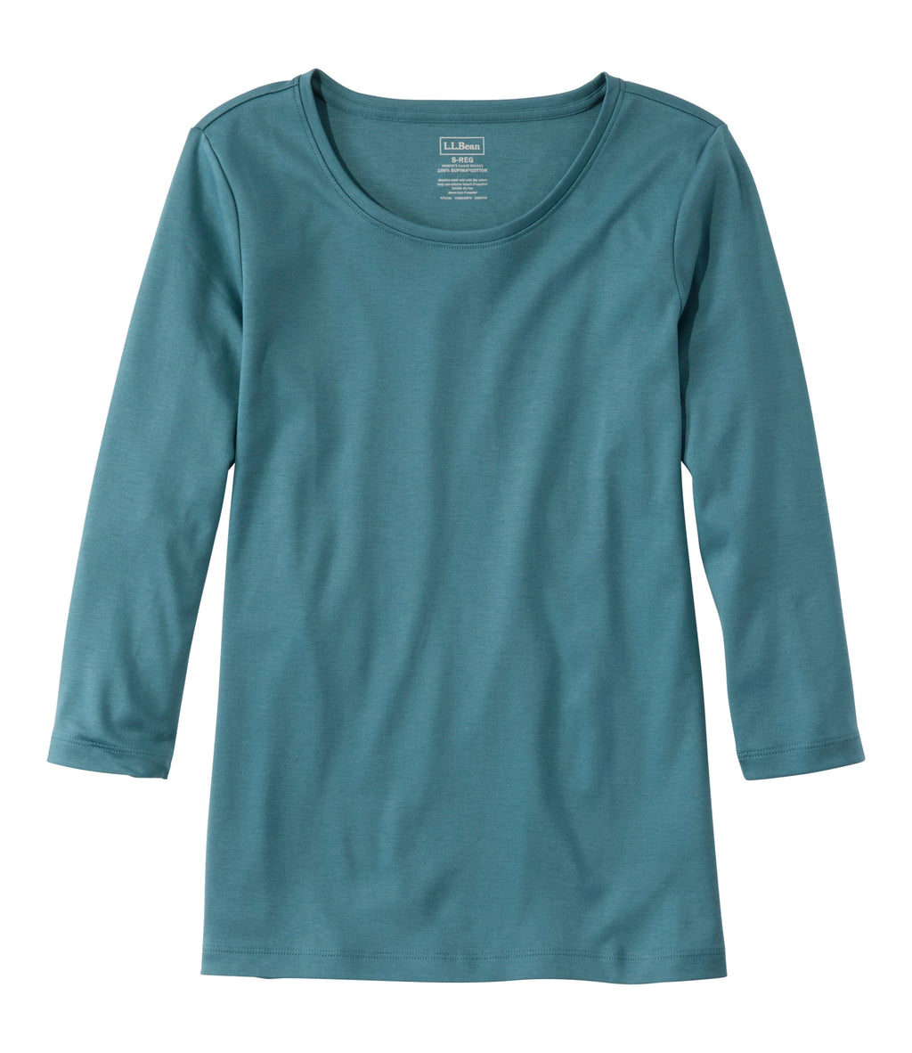 Women's Pima Cotton Jewel Neck T-Shirt - Black
