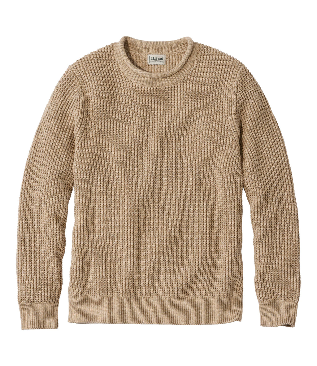 Men's Organic Cotton Waffle Knit Sweater - Indigo