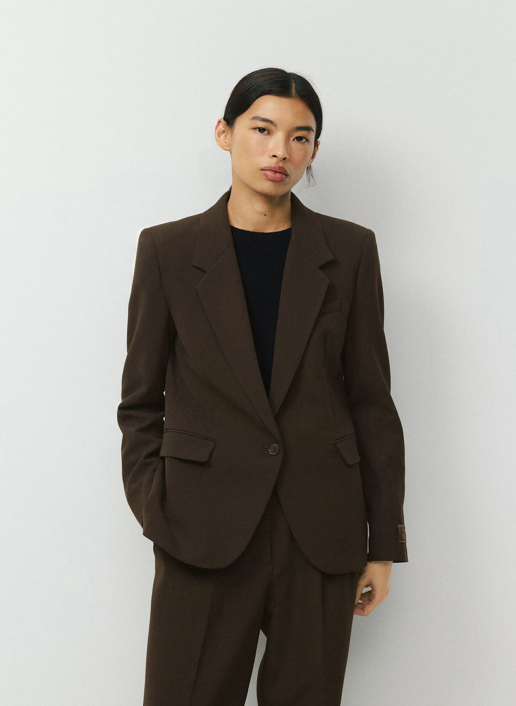 Single-Breasted Stretch Blazer - Check