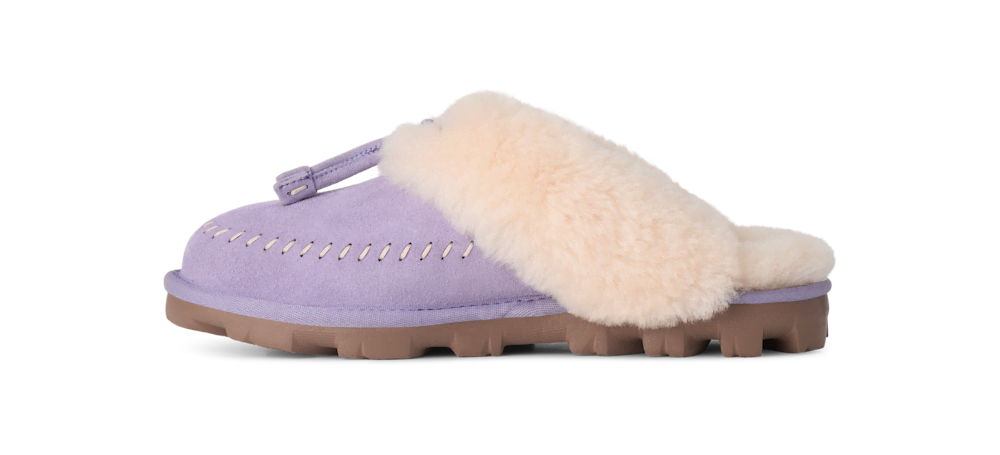 Women's Suede Sheepskin Lined Slippers - Mustard