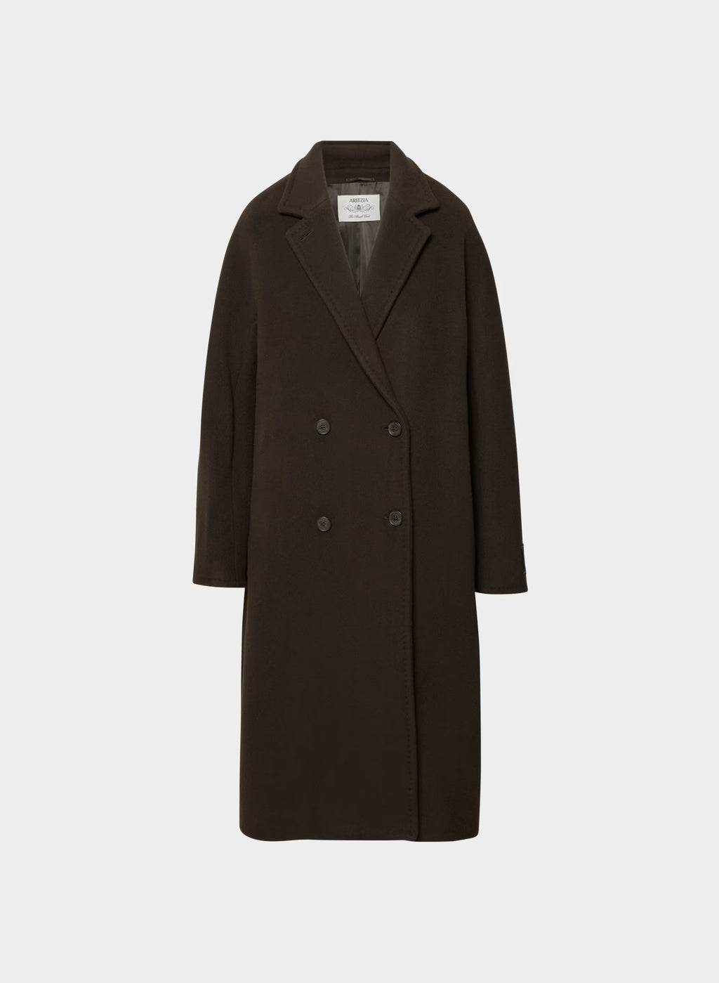 Double-Breasted Wool Cashmere Coat - Herringbone