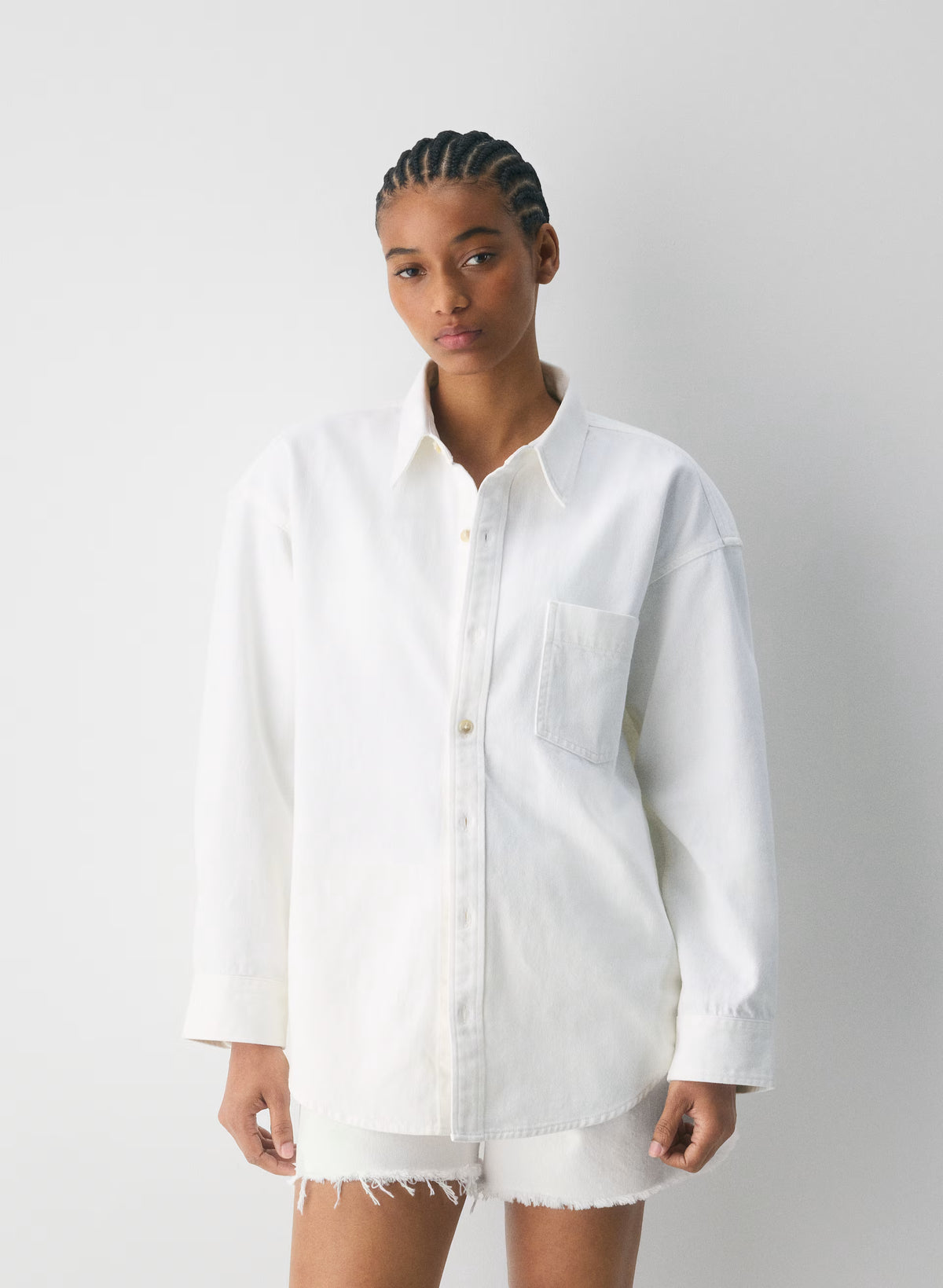 Oversized Hemp Blend Denim Shirt - Indigo