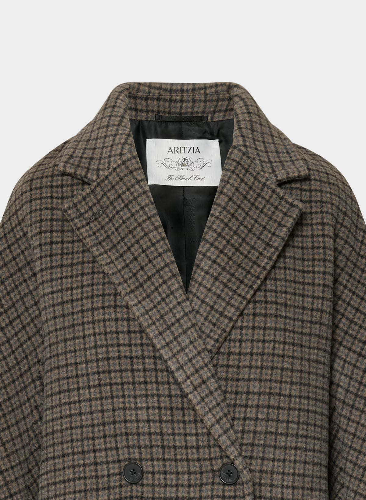 Double-Breasted Wool Cashmere Coat - Herringbone