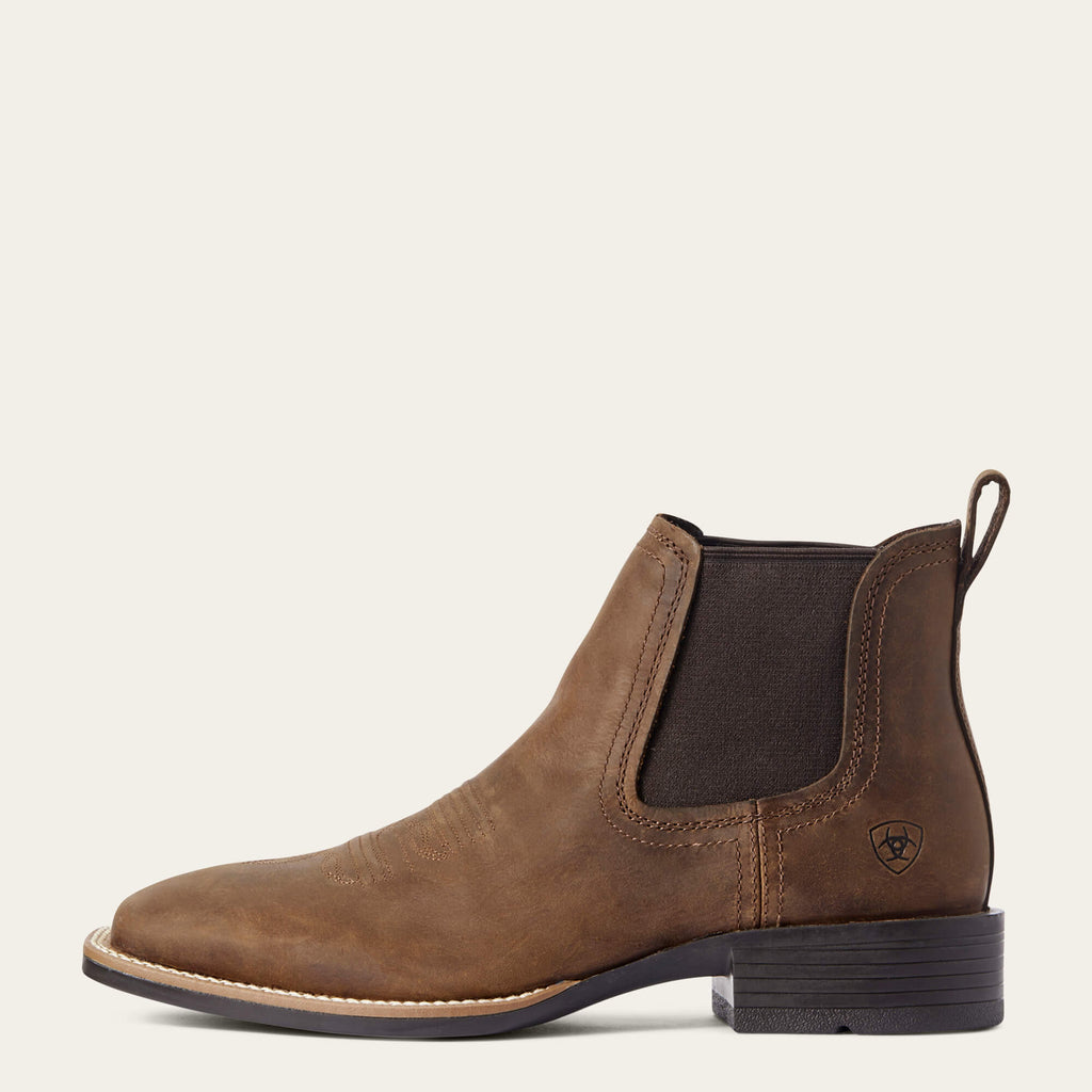 Men's Suede Wide Square Toe Chelsea Boots - Navy