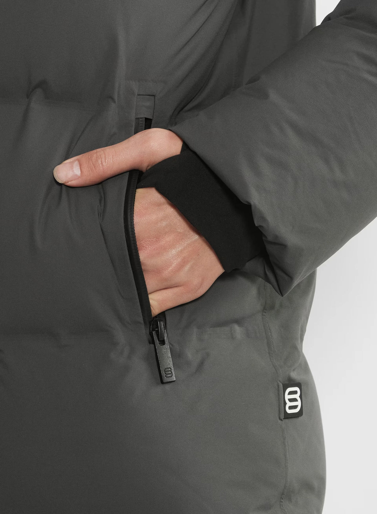 Waterproof Long Down Puffer Coat - Gray