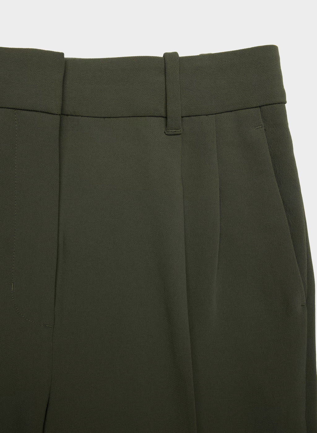 High-Rise Wide-Leg Crepe Trousers - Sand