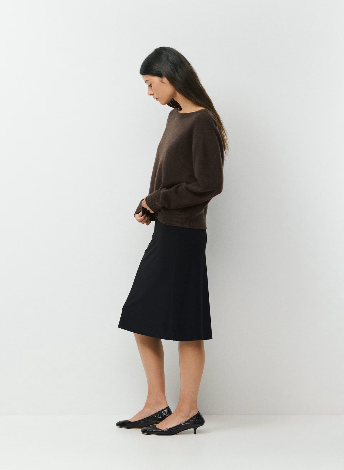 Cashmere Boatneck Sweater - Heather Gray